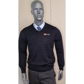 U Move Pullover V-hals striktrøje med langeærmer - regular fit - Umove Personale