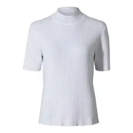 Paris Blouse Turtleneck Rib Look SS - Striktrøjer